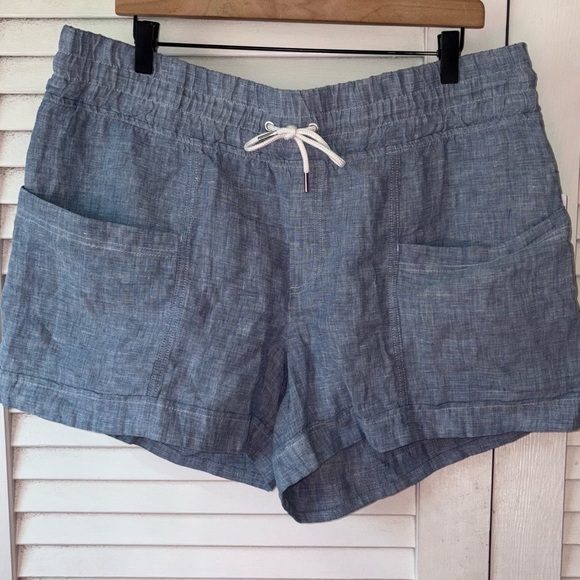 NWT Athleta Cabo Linen 4" Short Chambray Blue size 16 - Picture 4 of 7